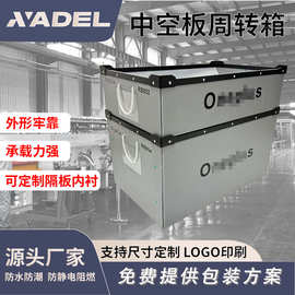 工业仓库加厚pp中空板箱 塑料骨架铝合金边框物流周转箱中空板箱