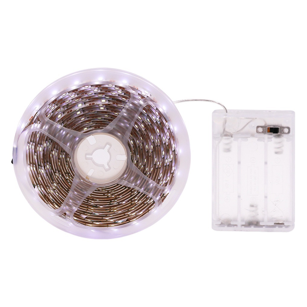 Suministro transfronterizo de lámpara LED de 5v con tira de luz, bajo voltaje, 5050RGB, caja de batería de control remoto de 24 teclas, luz de ambiente impermeable