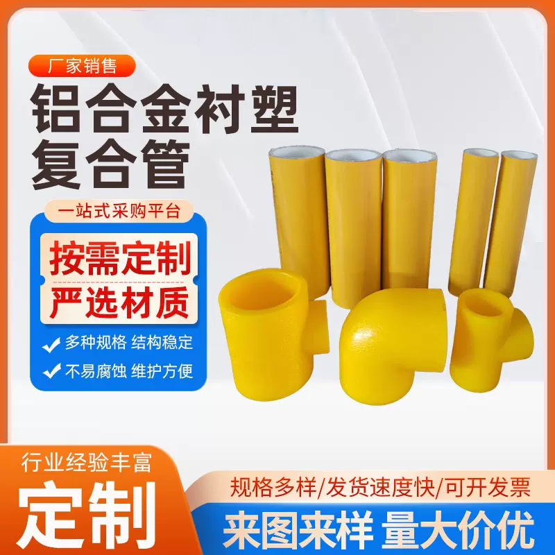 铝合金衬塑PERT复合管白色环氧树脂PPR管喷砂铝合金PB冷热水管