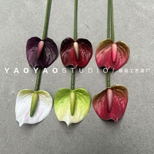 6cm Diameter Simulated Anthurium Mini Guanyin Lotus Bouquet Material Shooting Props Home Table Flowers