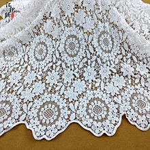 新款水溶净色牛奶丝刺绣镂空绣花面料 连衣裙时装蕾丝花边布料