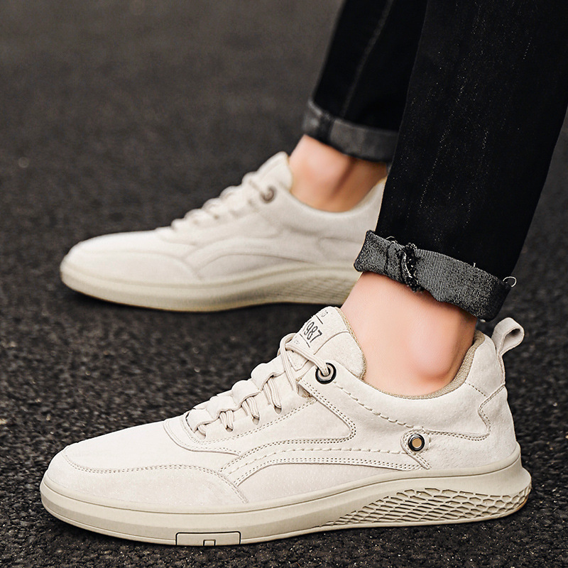 2024 Spring New Large Size Korean Edition Sports and Casual Soft Breathable Matte Leather Low Top Men's Shoes_voghion.com