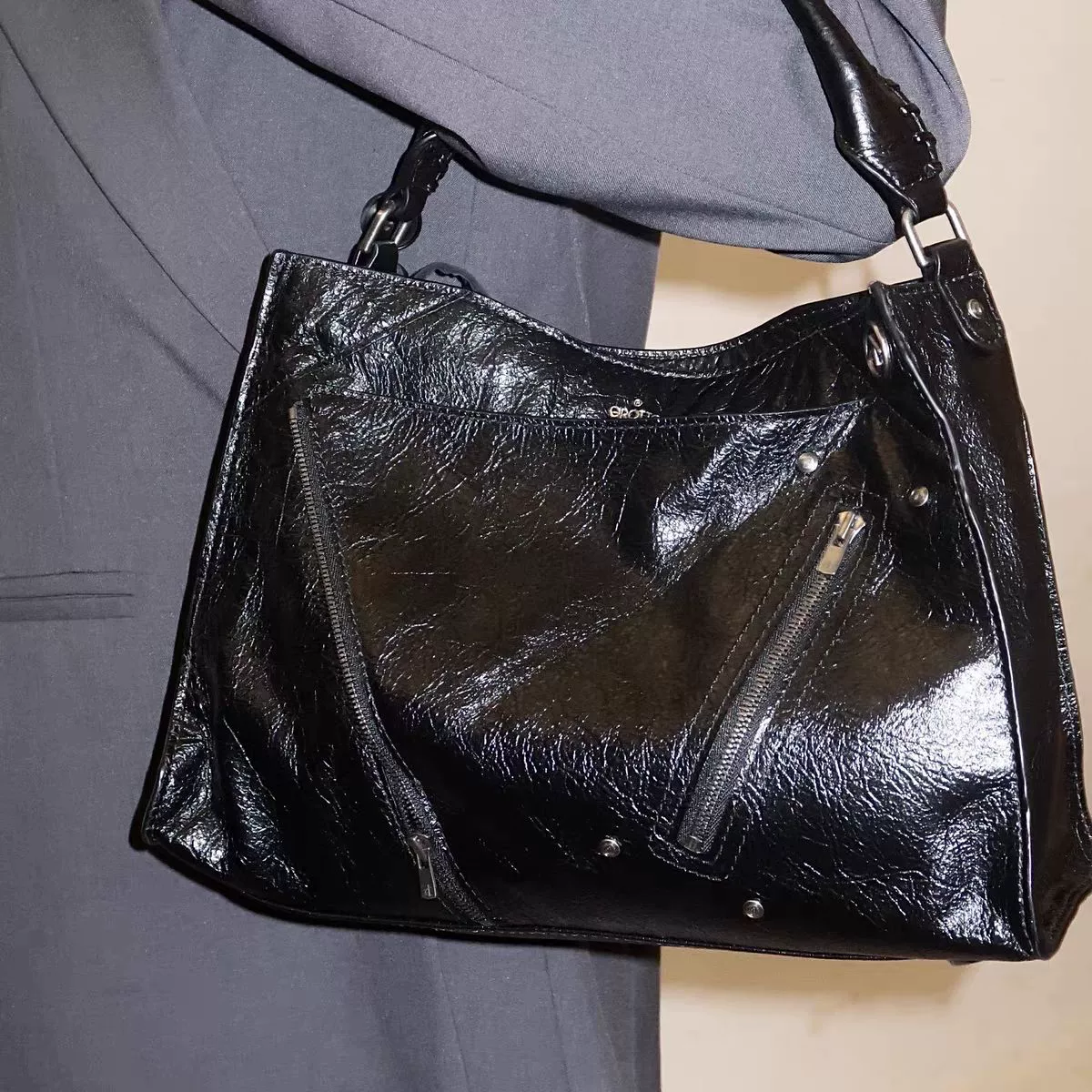 Retro one-shoulder bag, shoulder bag, genuine leather