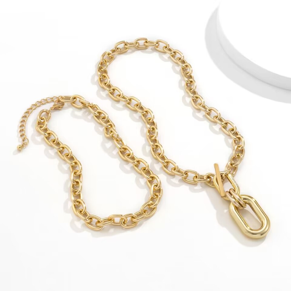 Retro Classic Style Geometric Alloy Cable Chain Lobster Trigger Clasp Closure Layered Necklaces Wholesale display picture 4