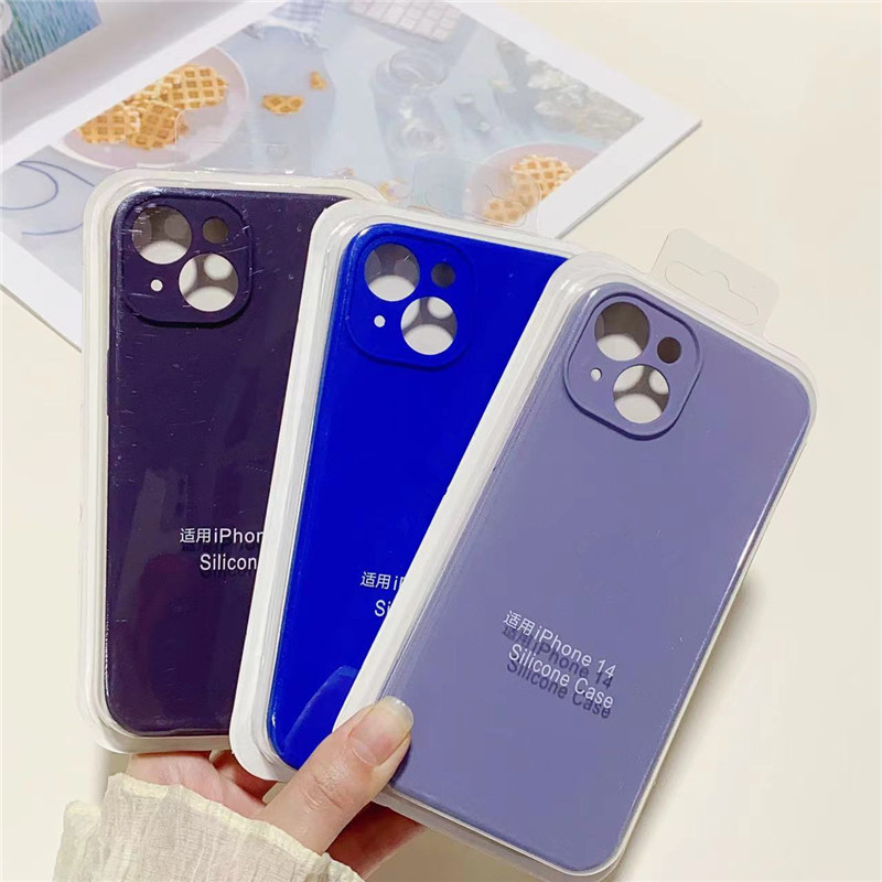 Suitable for iphone14 Liquid Silicone Mobile Phone Case Apple 13/12 All-inclusive Protective Case 15 Frosted Solid Color Soft Case