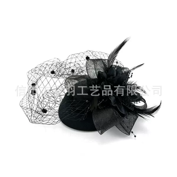 Netted hair accessories, headwear for performances, tea parties, parties, feathered headpieces for the Horse Racing Festival, lace netted head flowers, vintage floral hair accessories