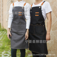 Cowboy apron canvas wearable floral hairdresser牛仔围裙1