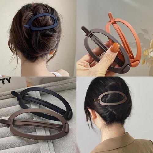 Large resin oval frosted one-word clip women's hairpin versatile headwear twist clip duckbill clip clip hair accessories