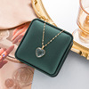 Brand fashionable crystal pendant heart-shaped, necklace, chain for key bag , accessory, internet celebrity, light luxury style