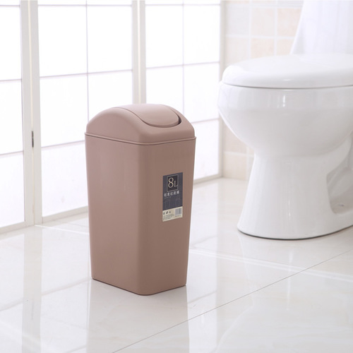Garbage classification trash can rectangular flip lid bathroom household Japanese plastic trash can flip lid creative kitchen