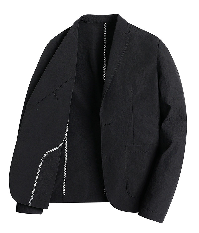 Áo vest nam casual dáng ôm, một hàng hai cúc, cổ vest, tay dài, chống nhăn, phù hợp mặc xuân thu — Màu kaki, Màu trắng, Màu xanh dương, màu đen chi tiết 18