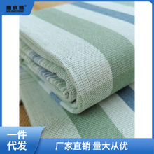 （高货）纯棉老粗布床单单件简约条纹格子透气加厚三件套四季通用