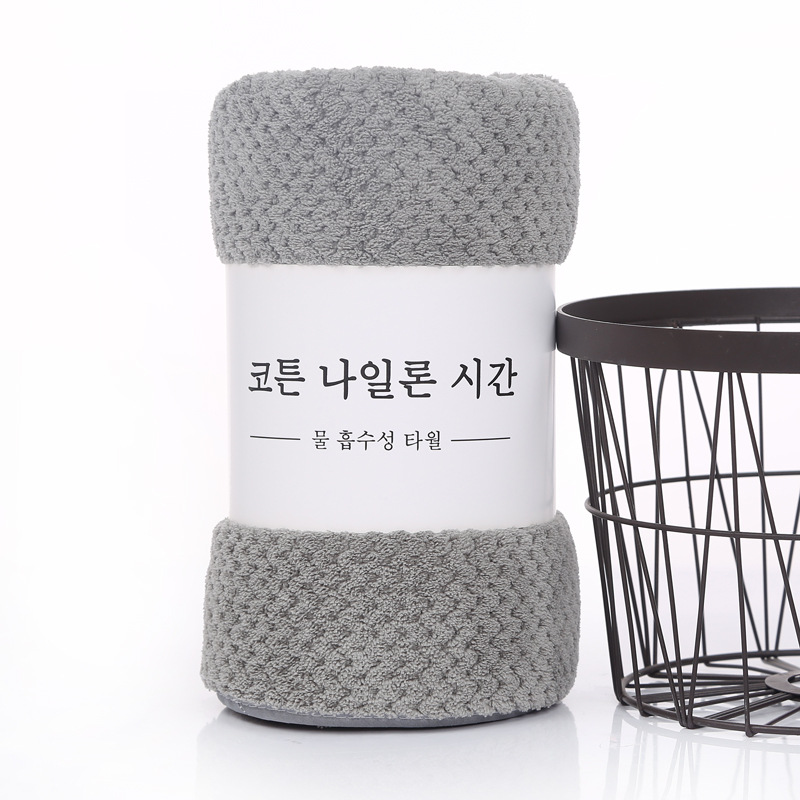 Piña Lisa Plaid de alta densidad de terciopelo coral ribete Toalla de baño adulto llano extra grande Toalla de baño engrosada combinación de toallas