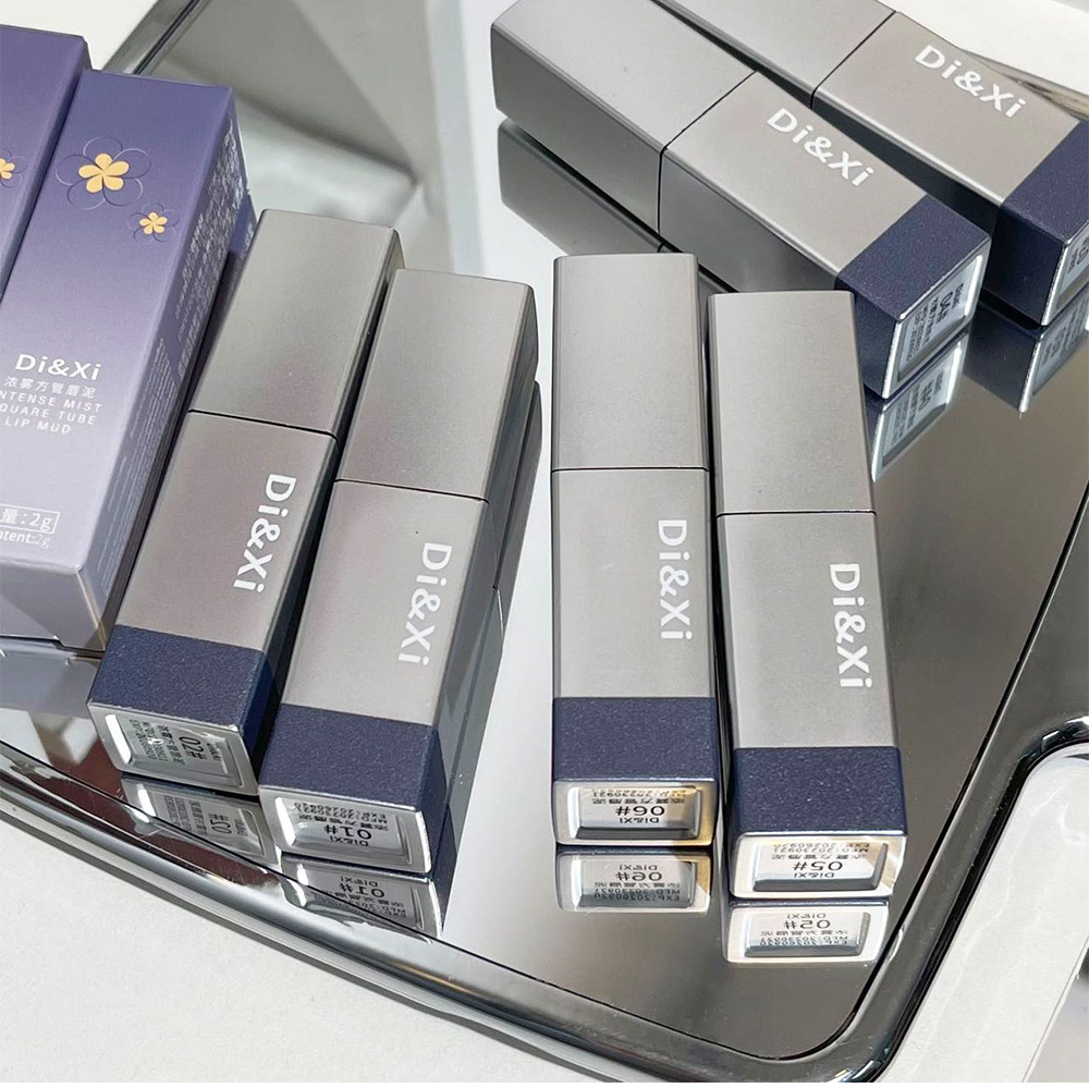 DI&XI Thick Fog Velvet Lip Gloss matte Whitening Square Tube Red Lift color Versatile and affordable cross-border wholesale makeup Specification drawing