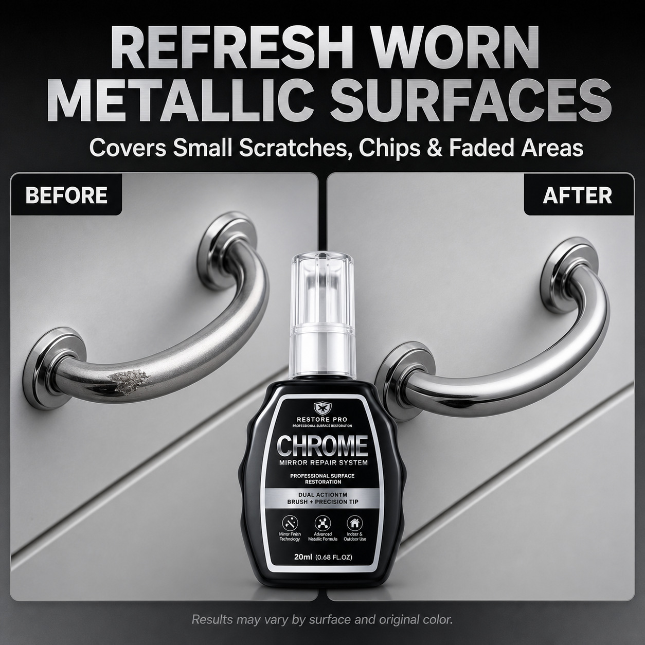 Chrome Repair Pen, Metal Surface Refurbishing Paint Pen, Silver Electroplating Repair Liquid, for Car Wheels and Door Handles