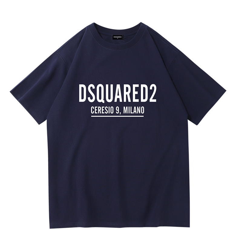 Dsquared2 クロスボーダーアメリカントレンディブランドレタープリントTシャツ男女兼用トレンド半袖夏ルーズトップス|undefined