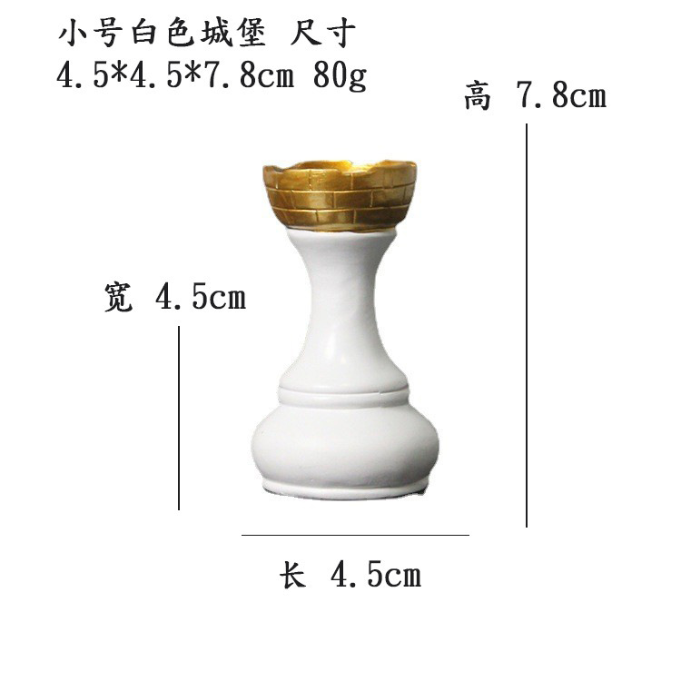 Decoración creativa para el hogar Ajedrez Decoración de resina Ventana Decoración para el hogar Muebles de ajedrez blanco y negro