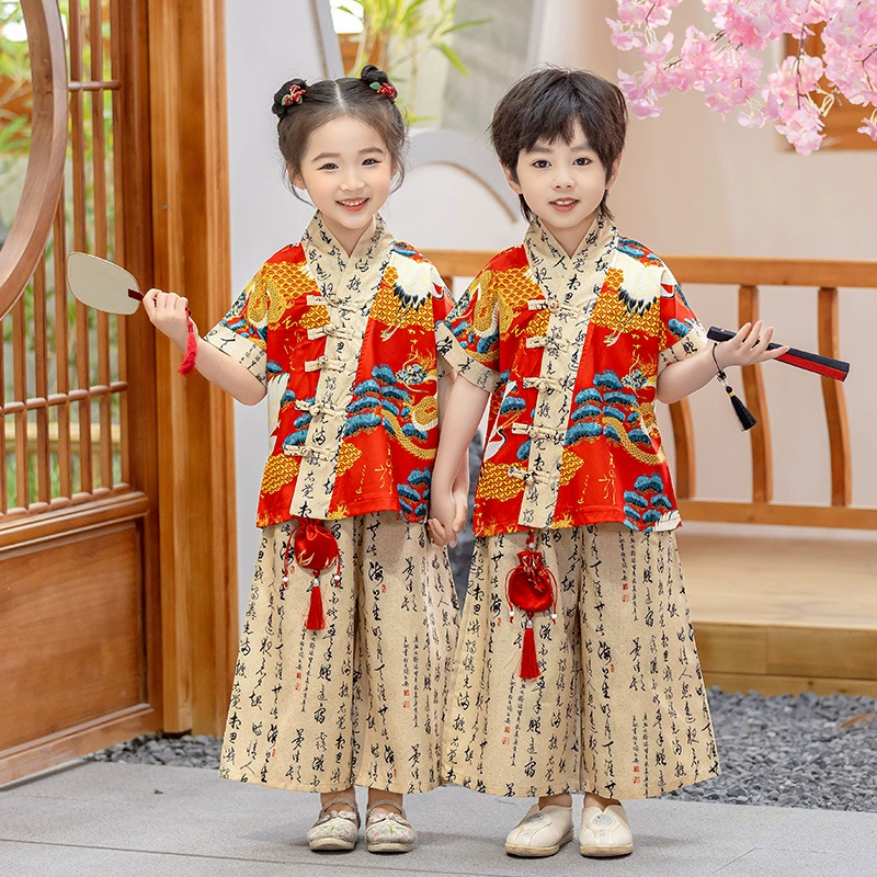 Шестьдесят один детский костюм в китайском стиле костюм для исполнения 2024 Новый детский сад