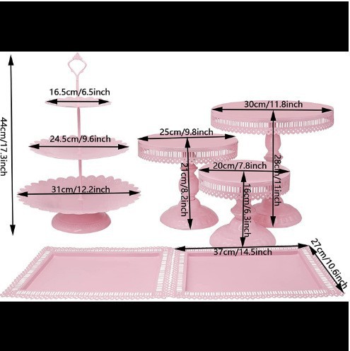 Estante de pastel europeo de bodas de encaje estante de pastel de bocadillos de postre decoración de la mesa de postres props de boda 12 piezas conjunto estante de pastel