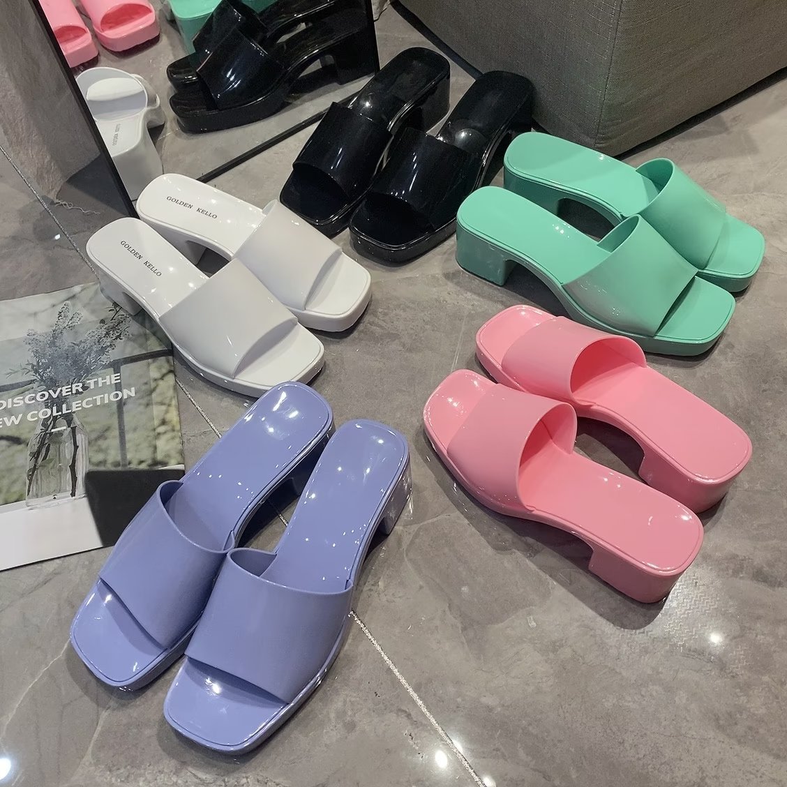Women's summer mules heels for leisure