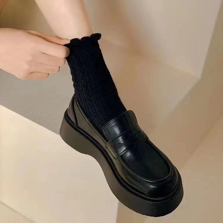 Korean Style Loafers for Women 2026 New Thick-Soled Platform Shoes Japanese Style Jk British Style Small Leather Shoes Slip-On Women's Shoes Korean Style Loafers for Women 2026 New Thick-Soled Platform Shoes Japanese Style Jk British Style Small Leather Shoes Slip-On Women's Shoes