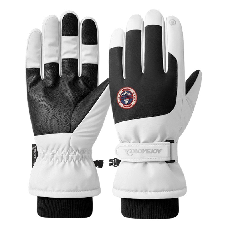 Guantes de esquí al aire libre invierno hombres y mujeres montando silicona antideslizante forro polar caliente guantes de pantalla táctil a prueba de viento impermeable SK28