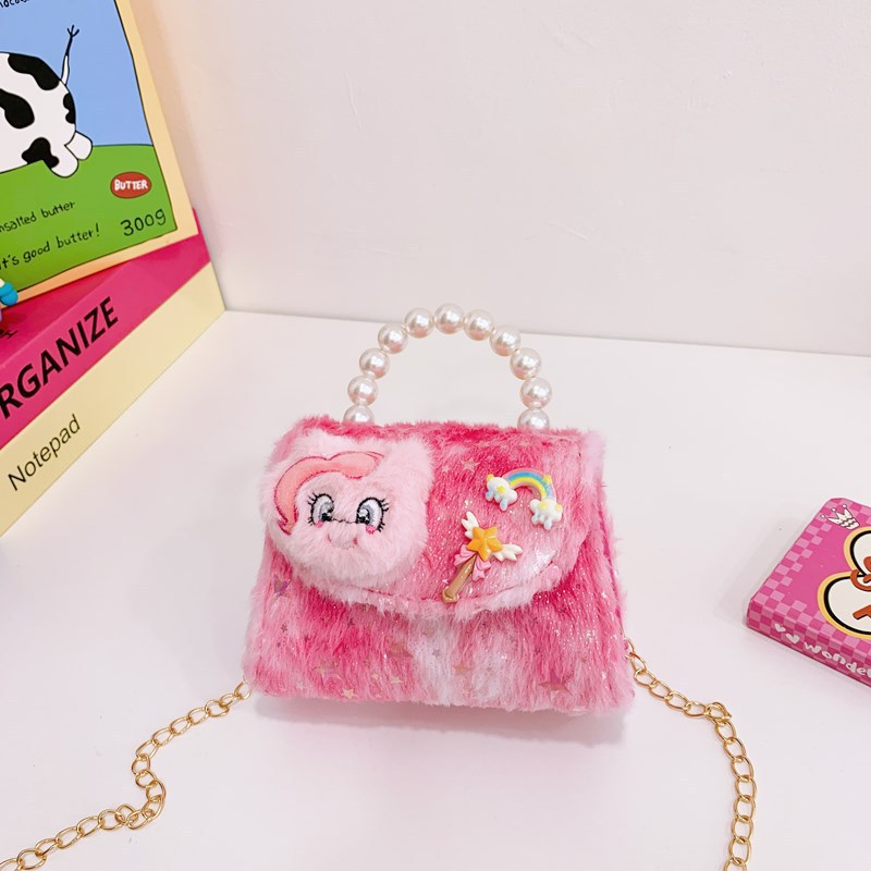 Otoño e invierno nuevos bolsos para niños lindos bolsos de piel de felpa accesorios bolsos de princesa celebridades de Internet bolsos de moda para niñas