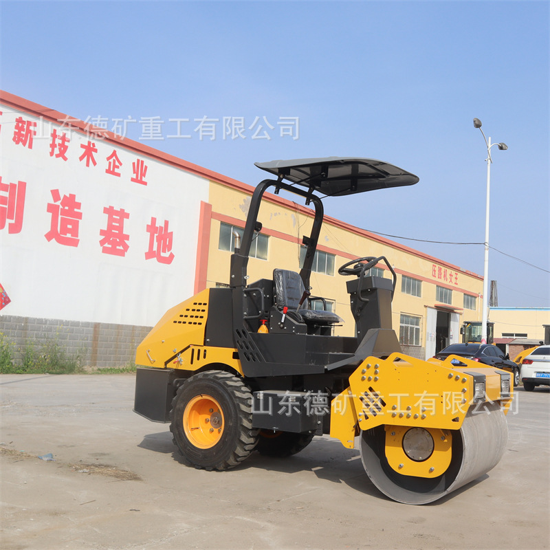 小型压路机 钢轮振动碾3吨单双钢轮沥青压实座驾手扶1吨压路机