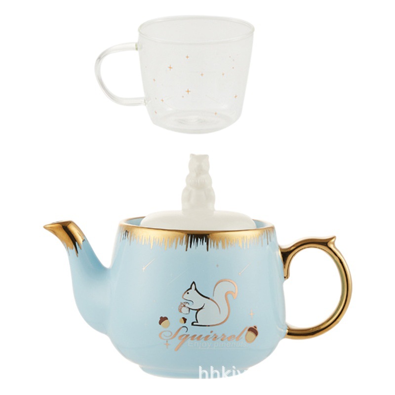 Ins solo juego de té cerámica ardilla Amazon Comercio exterior oferta especial puede agregar logotipo una olla taza regalo