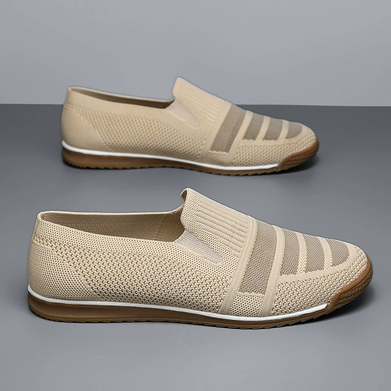 Летние дышащие туфли-бини на мягкой подошве для мужчин, повседневная обувь без шнуровки, дышащая непахлая старая пекинская обувь на мягкой подошве