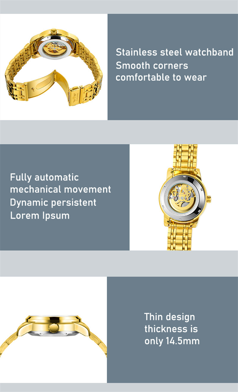 Mechanical Men's Watch With Round Dial And Luminous Hands_voghion.com