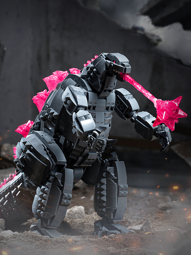 Panlos 687001-10 Mecánico Godzilla Dinosaurio King Kong Bloques de construcción difíciles para niños Modelo de juguete