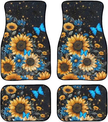 Mats Amazon Cross-Border American Flower – Avtomobil döşəmə paspasları - car-floor-mats-30-3344cm-two-piece-set