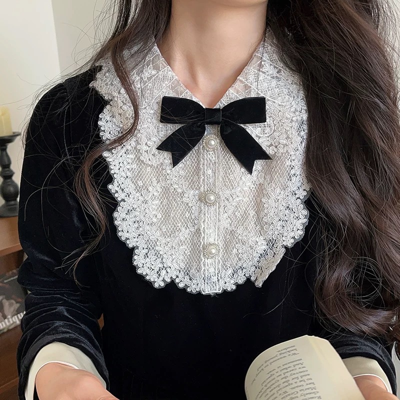 Camellia Brooch With Bowknot Ribbon Fabric Flower Pin Elegant Accessory_voghion.com