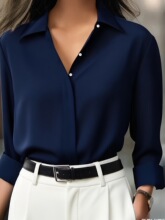 O 43223 Minimalist White Button Shirt �����ɫ���ɳ���