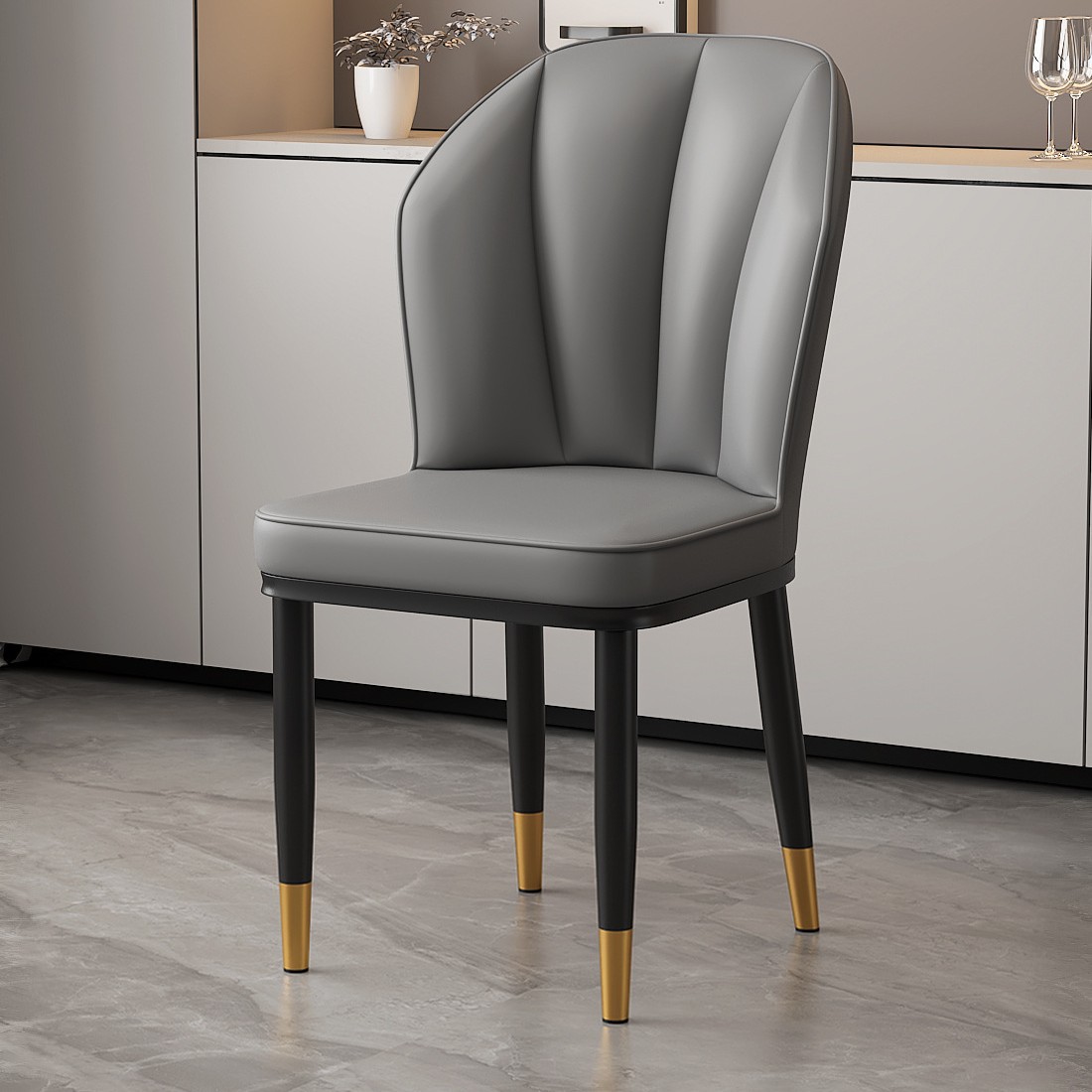 다크 그레이 골드 다리 [라이트 럭셔리 스타일] 빵 의자 업그레이드 및 강화 버전