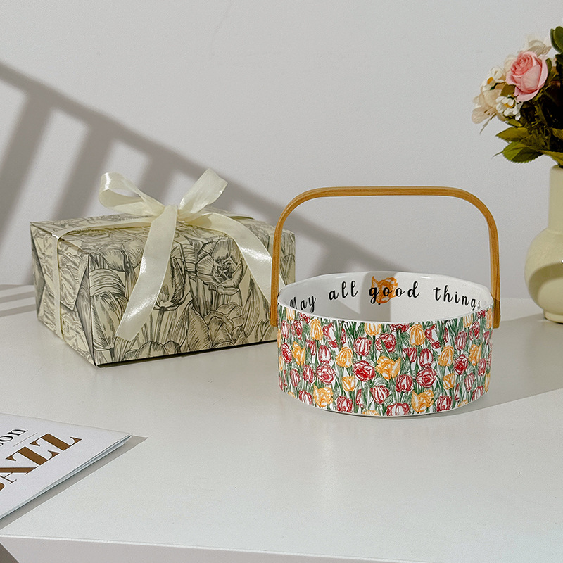 Taza de Café y Plato de Postre de Cerámica de Estilo Retro Original de Diseño Colaborativo de Fabricante 2025, con Diseño de Acuarela Moderno