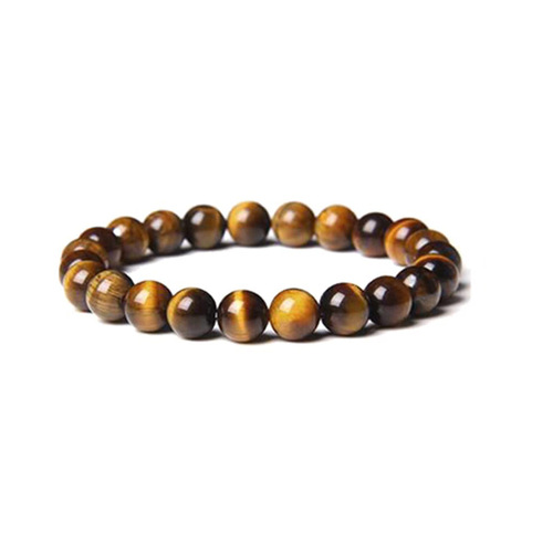 Cross-border 8mm gemstone bracelet round bead bracelet for men and women crystal beads agate elastic bead bracelet