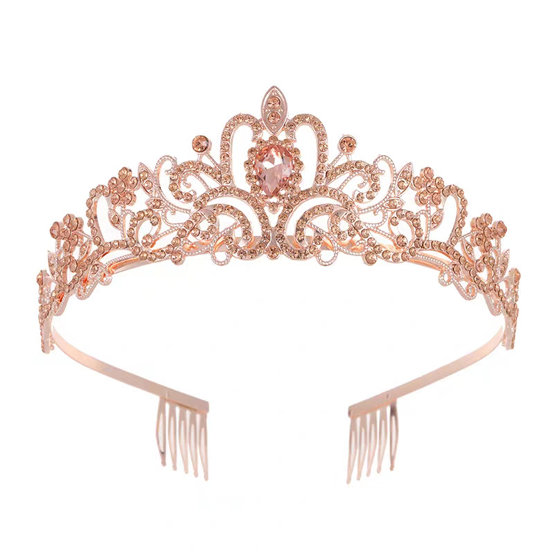 Ventas calientes de corona de cumpleaños de la reina torta decoración horneado adornos de perlas redondas flores de novia corona al por mayor
