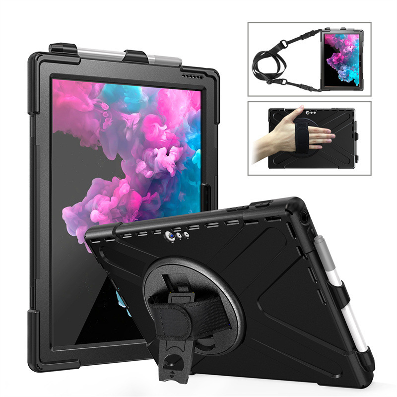 Suitable for Microsoft Surface Pro4567 Tablet Case Pirate King Rotating Stand Shoulder Strap Anti-Fall Pro8 Back Case Suitable for Microsoft Surface Pro4567 Tablet Case Pirate King Rotating Stand Shoulder Strap Anti-Fall Pro8 Back Case