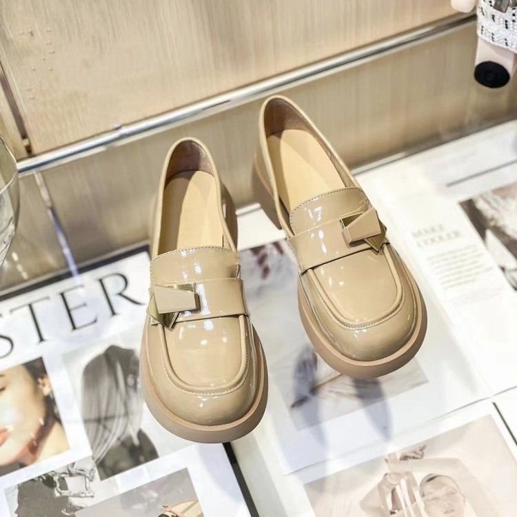 Damen Loafer Mit Plateausohle Und Absatz Für Schuluniformen_voghion.com