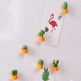 Creative Cactus Refrigerator Magnet Message Sticker 3D Stereo Cactus Potted Plant Magnet Refrigerator Magnetic Sticker