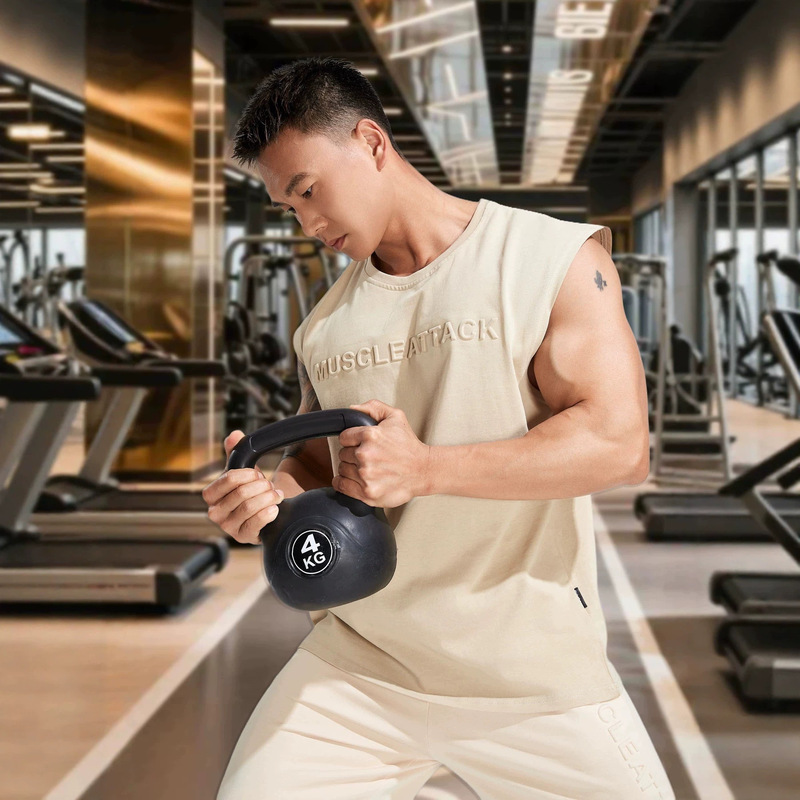 Cross-Border Men's Sleeveless Vest Loose Shirt Loose Sports Home Travel Fitness Vest Training Shirt