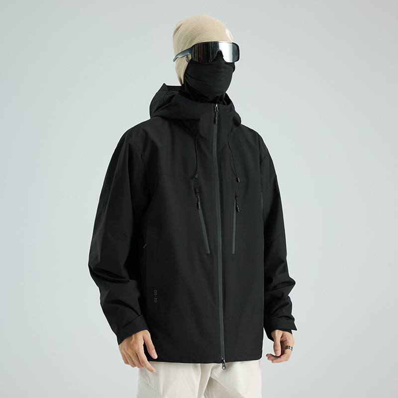美式情侣冲锋衣冬季防风保暖三合一户外徒步纯色登山服夹克|undefined