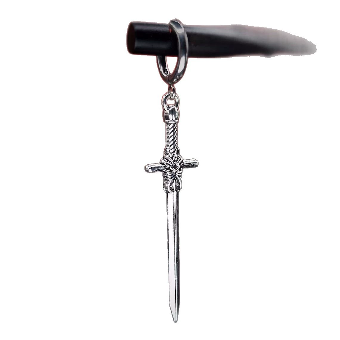 Серьги готический меч свисающие, Gothic AQ-5189, 8.8×6.8 см, легковесные 0.01 кг