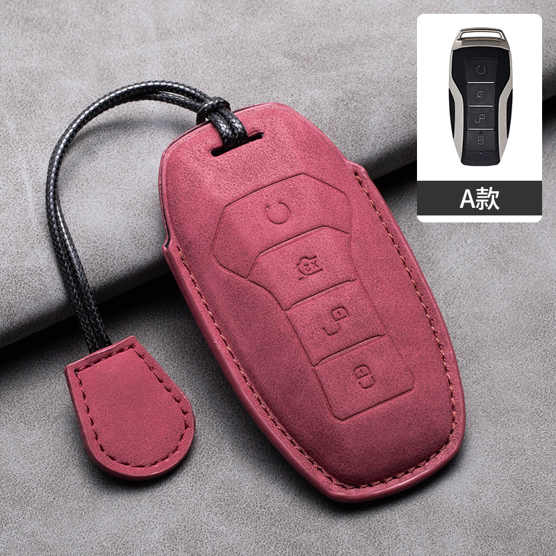 Byd (type a volcanic red + leather rope)
