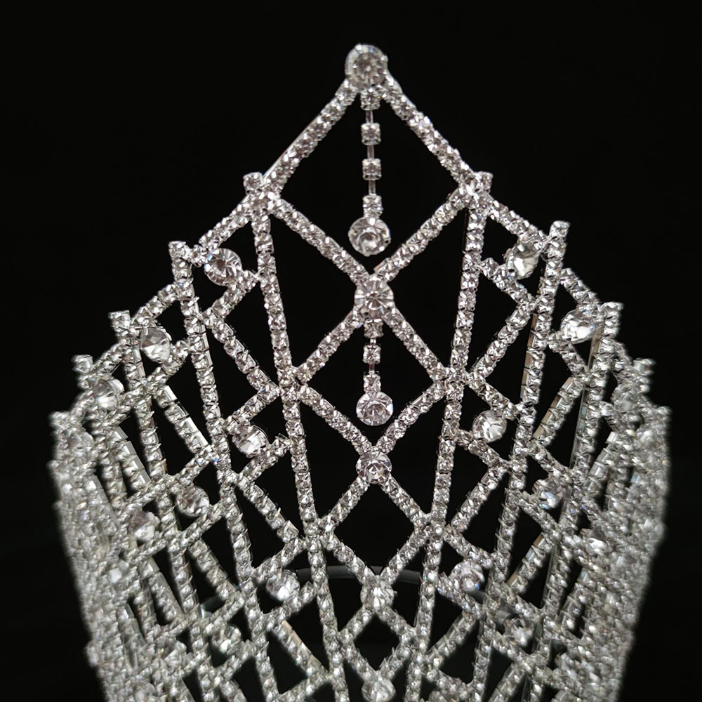 Europeo y americano caliente-venta nupcial corona tocado Comercio exterior joyería simple lujo gota de agua rhinestone belleza selección gran corona