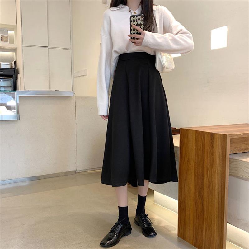 Summer French Style Thin Skirt Women's High Waist A- Line Mid-Length Skirt Umbrella Skirt Spring and Autumn Small Women's Clothing