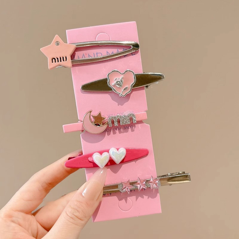 Horquilla de color dopamina, clip de pico de pato de cabello roto coreano femenino, horquilla de sentido avanzado y2k, clip lateral con flequillo, tocado