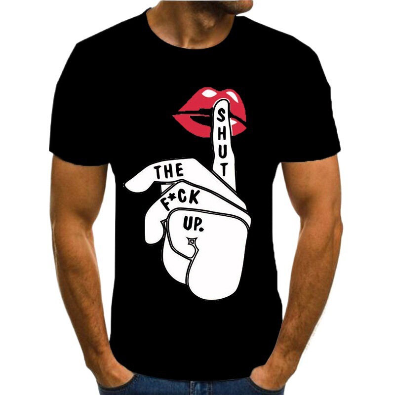 New Style Kiss Print Casual T-Shirt, Export European and American Style Fashion Loose Short-Sleeved Top New Style Kiss Print Casual T-Shirt, Export European and American Style Fashion Loose Short-Sleeved Top